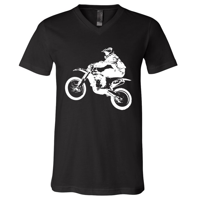 Dirt Bike Cool Gift Motocross Enduro Cool Gift V-Neck T-Shirt