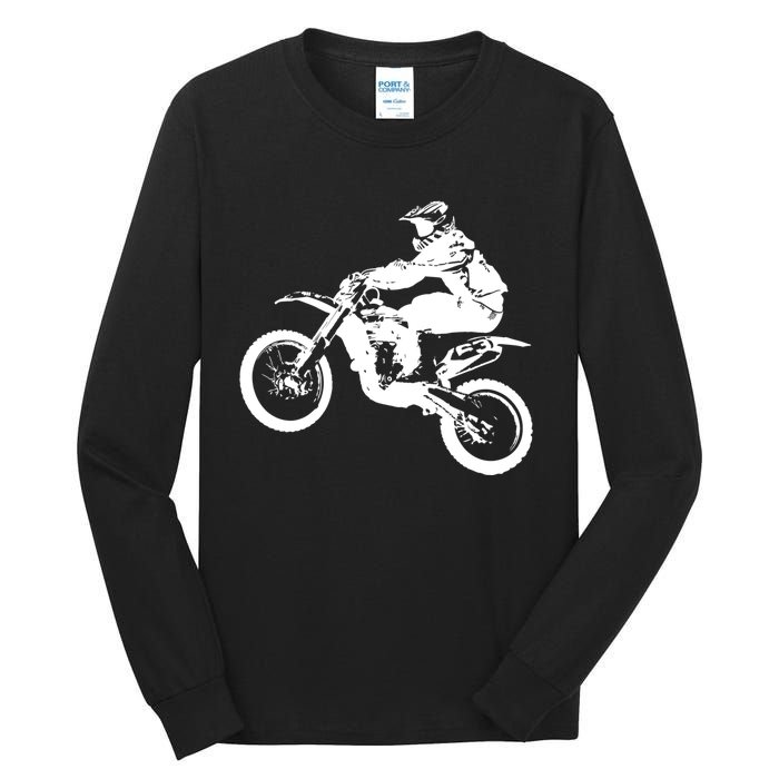 Dirt Bike Cool Gift Motocross Enduro Cool Gift Tall Long Sleeve T-Shirt