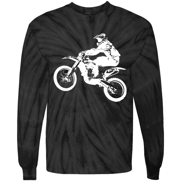 Dirt Bike Cool Gift Motocross Enduro Cool Gift Tie-Dye Long Sleeve Shirt