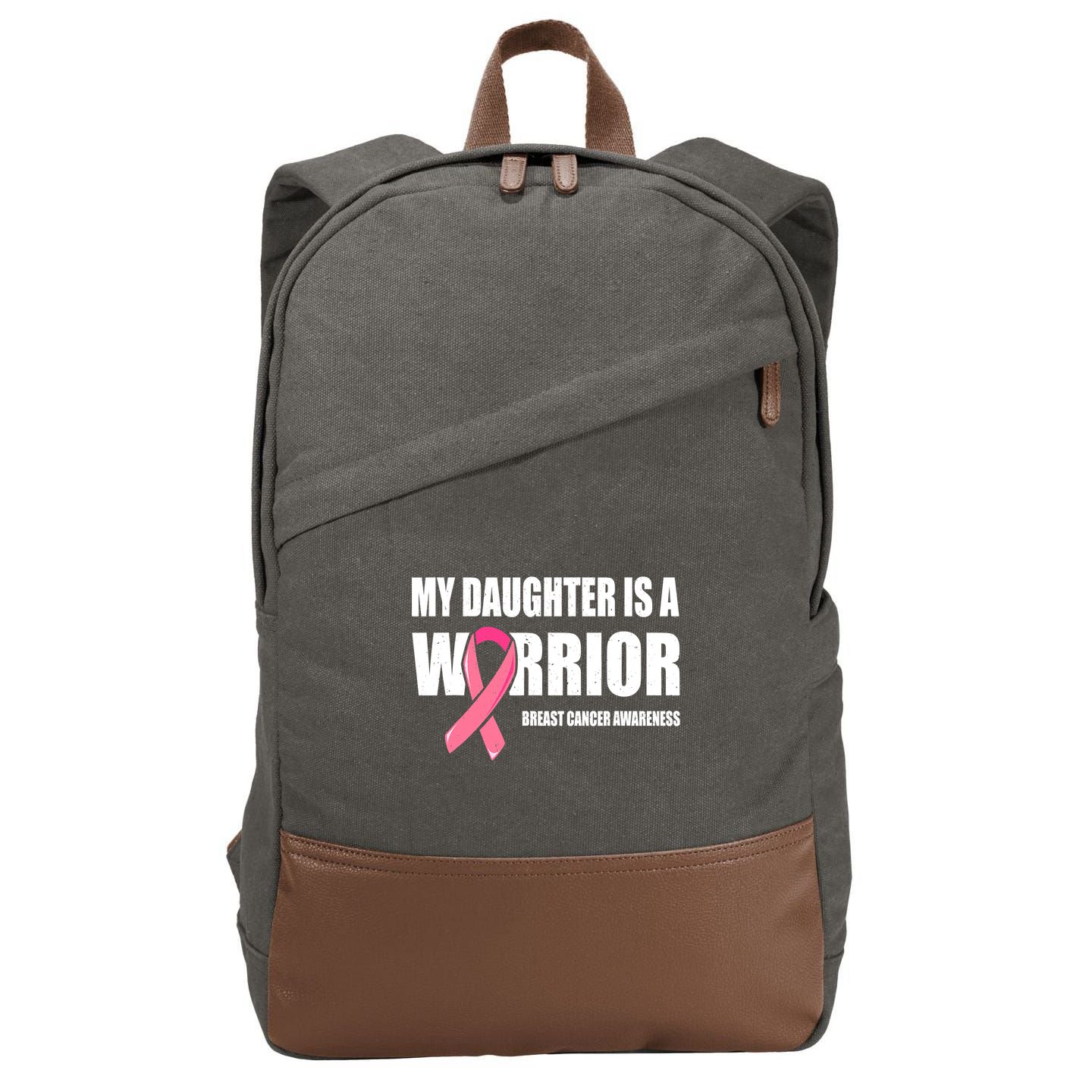 Daughter Breast Cancer Breast Cancer Warrior Cotton Canvas Backpack