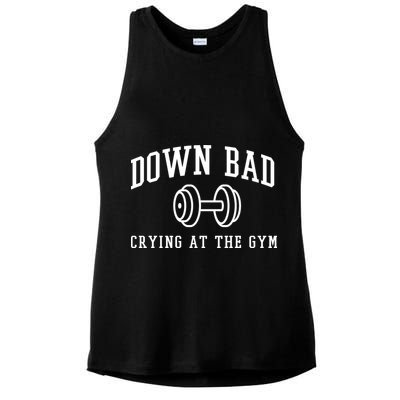 Down Bad Crying At The Gym Funny Ladies PosiCharge Tri-Blend Wicking Tank