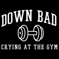 Down Bad Crying At The Gym Funny Drawstring Bag