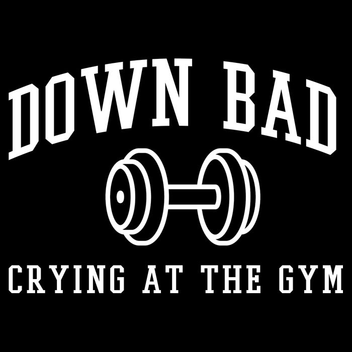 Down Bad Crying At The Gym Funny Drawstring Bag