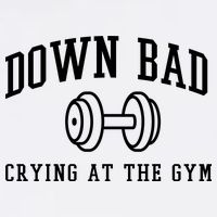 Down Bad Crying At The Gym Funny Button