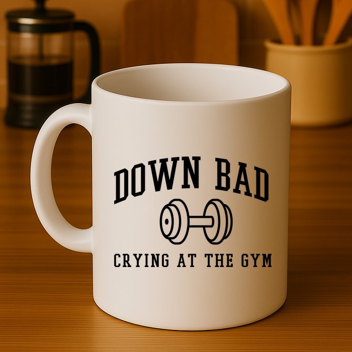 Down Bad Crying At The Gym Funny Mug