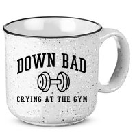 Down Bad Crying At The Gym Funny 15oz Campfire Ceramic Mug