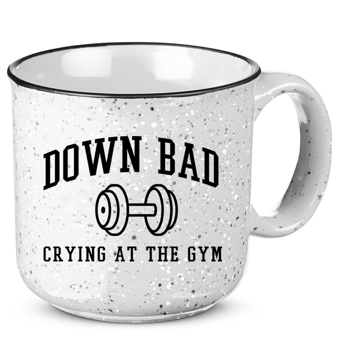 Down Bad Crying At The Gym Funny 15oz Campfire Ceramic Mug