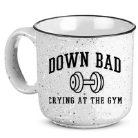 Down Bad Crying At The Gym Funny 15oz Campfire Ceramic Mug