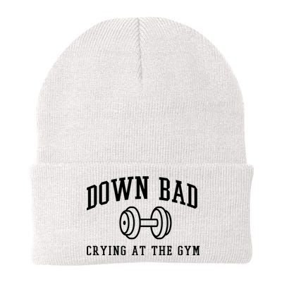 Down Bad Crying At The Gym Funny Beanie