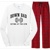 Down Bad Crying At The Gym Funny Long Sleeve Pajama Set