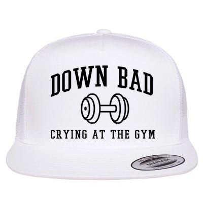 Down Bad Crying At The Gym Funny Flat Bill Trucker Hat