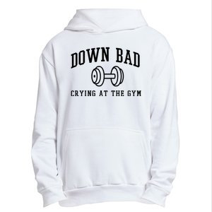 Down Bad Crying At The Gym Funny Urban Pullover Hoodie