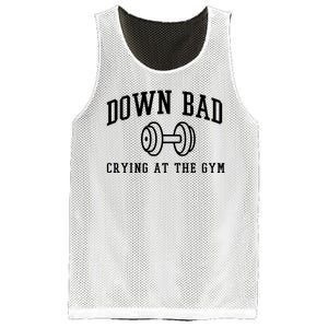 Down Bad Crying At The Gym Funny Mesh Reversible Basketball Jersey Tank