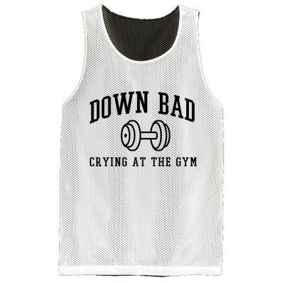 Down Bad Crying At The Gym Funny Mesh Reversible Basketball Jersey Tank
