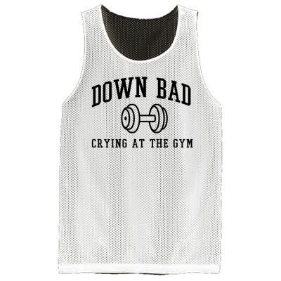 Down Bad Crying At The Gym Funny Mesh Reversible Basketball Jersey Tank