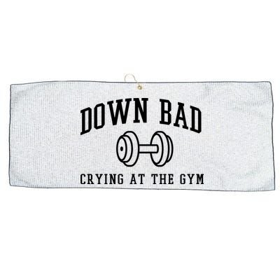 Down Bad Crying At The Gym Funny Large Microfiber Waffle Golf Towel