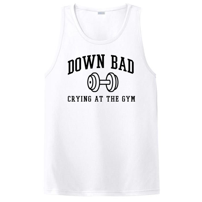 Down Bad Crying At The Gym Funny PosiCharge Competitor Tank