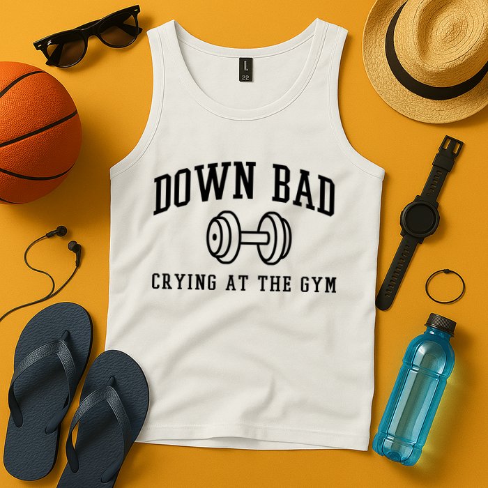 Down Bad Crying At The Gym Funny Tank Top