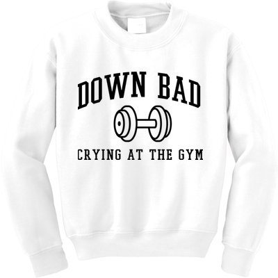 Down Bad Crying At The Gym Funny Kids Sweatshirt