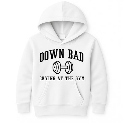 Down Bad Crying At The Gym Funny Kids Hoodie