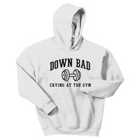 Down Bad Crying At The Gym Funny Kids Hoodie