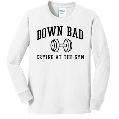 Down Bad Crying At The Gym Funny Kids Long Sleeve Shirt