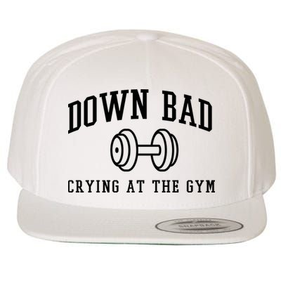 Down Bad Crying At The Gym Funny Wool Snapback Cap
