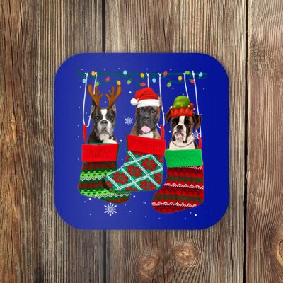 Dog Boxer Christmas Socks Funny Xmas Pajama Pet Puppy Gift Coaster