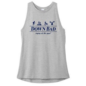 Down Bad Crying At The Gym Ladies PosiCharge Tri-Blend Wicking Tank