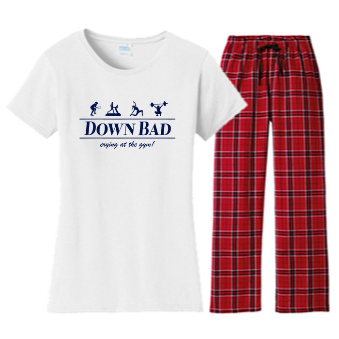 Down Bad Crying At The Gym Women's Flannel Pajama Set