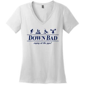 Down Bad Crying At The Gym Women's V-Neck T-Shirt