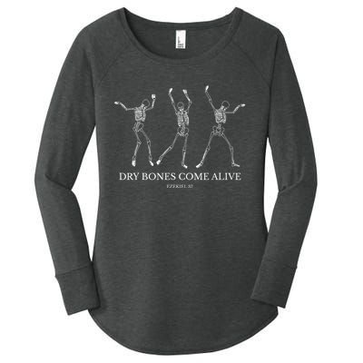 Dry Bones Come Alive Funny Skeleton Dancing Women's Perfect Tri Tunic Long Sleeve Shirt