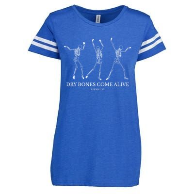 Dry Bones Come Alive Funny Skeleton Dancing Enza Ladies Jersey Football T-Shirt