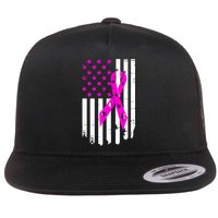 Distressed Breast Cancer Awareness Flag Flatbill Hat