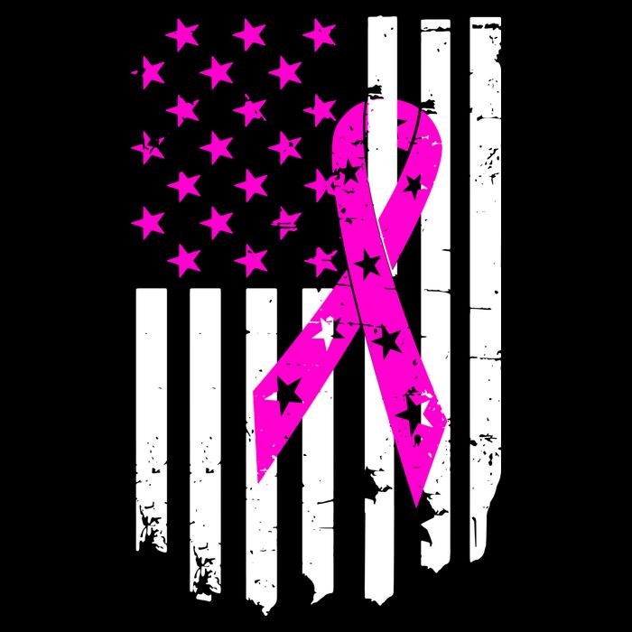 Distressed Breast Cancer Awareness Flag Flatbill Hat