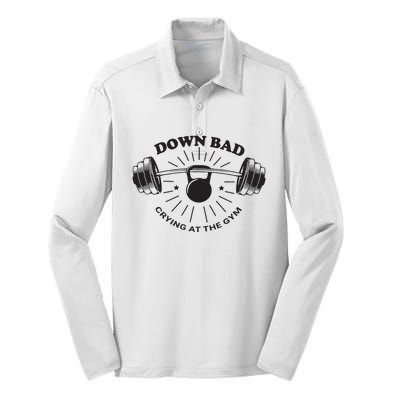 Down Bad Crying At The Gym Silk Touch Performance Long Sleeve Polo