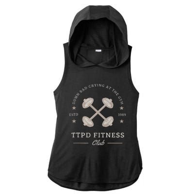 Down Bad Crying At The Gym Ladies PosiCharge Tri-Blend Wicking Draft Hoodie Tank