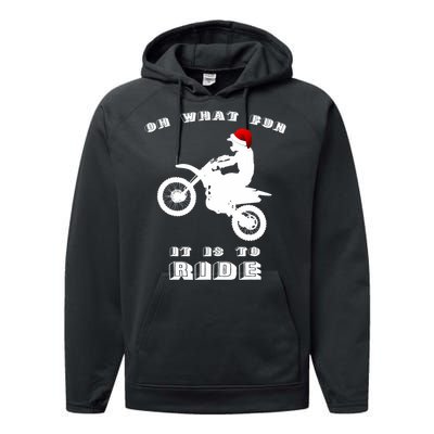 Dirt Bike Christmas Xmas Dirtbike Motocross Performance Fleece Hoodie