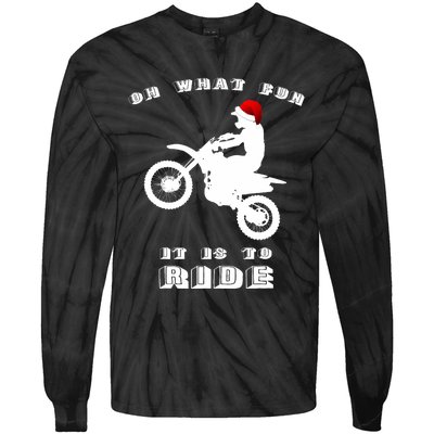 Dirt Bike Christmas Xmas Dirtbike Motocross Tie-Dye Long Sleeve Shirt