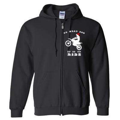 Dirt Bike Christmas Xmas Dirtbike Motocross Full Zip Hoodie