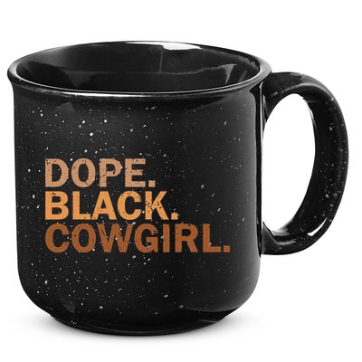 Dope Black Cowgirl Melanin Black African Rodeo Cowgirl 15oz Campfire Ceramic Mug