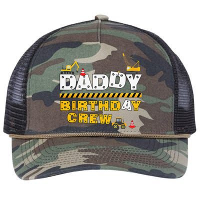 Daddy Birthday Crew Construction Family Birthday Party Retro Rope Trucker Hat Cap