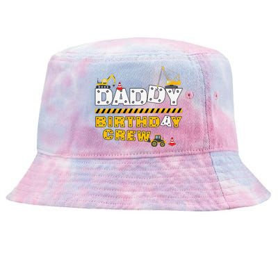 Daddy Birthday Crew Construction Family Birthday Party Tie-Dyed Bucket Hat