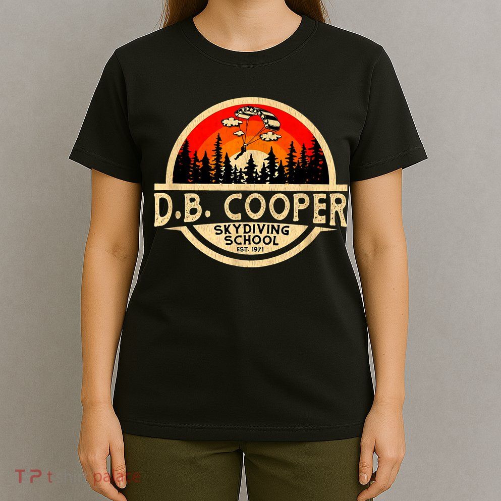 D. B. Cooper Robber Thief Parachute Skydiving School Est 1971 Retro Vintage T-Shirt
