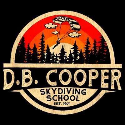 D. B. Cooper Robber Thief Parachute Skydiving School Est 1971 Retro Vintage T-Shirt