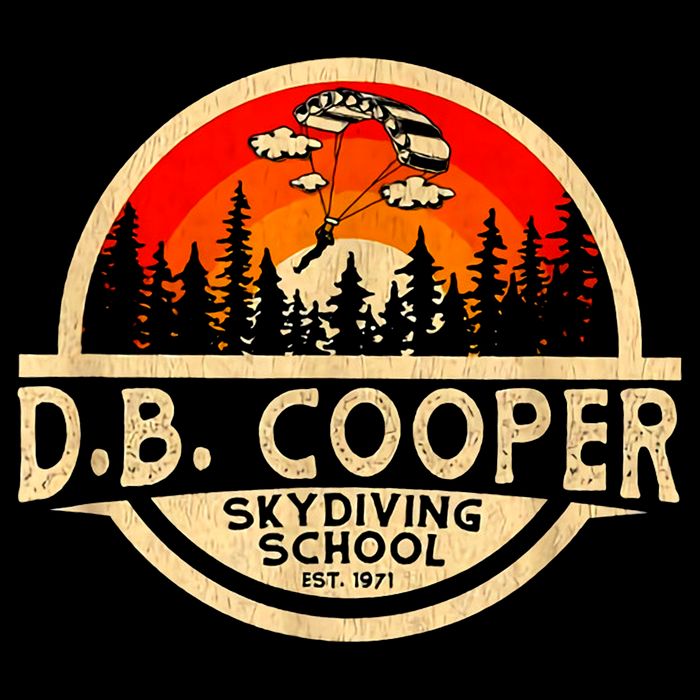 D. B. Cooper Robber Thief Parachute Skydiving School Est 1971 Retro Vintage Button
