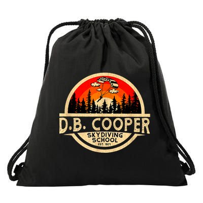D. B. Cooper Robber Thief Parachute Skydiving School Est 1971 Retro Vintage Drawstring Bag