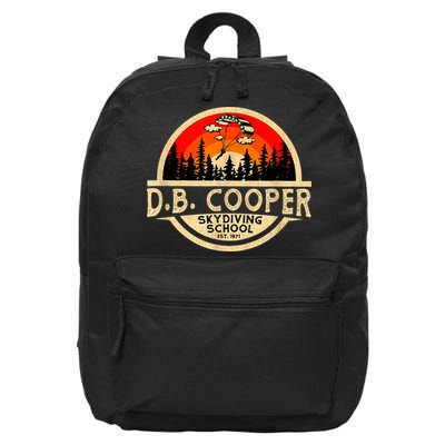 D. B. Cooper Robber Thief Parachute Skydiving School Est 1971 Retro Vintage 16 in Basic Backpack