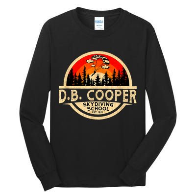 D. B. Cooper Robber Thief Parachute Skydiving School Est 1971 Retro Vintage Tall Long Sleeve T-Shirt
