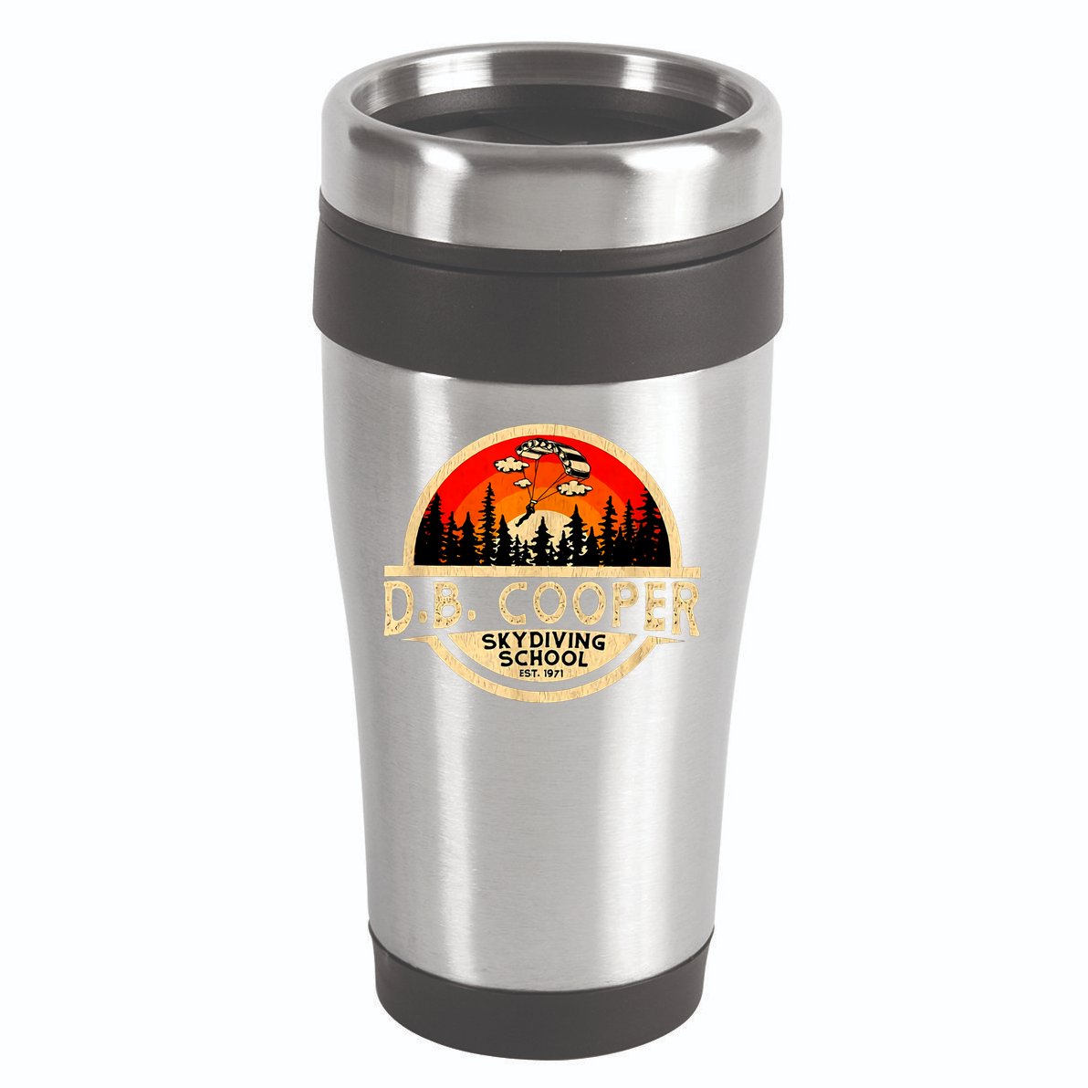 D. B. Cooper Robber Thief Parachute Skydiving School Est 1971 Retro Vintage 16oz Travel Tumbler